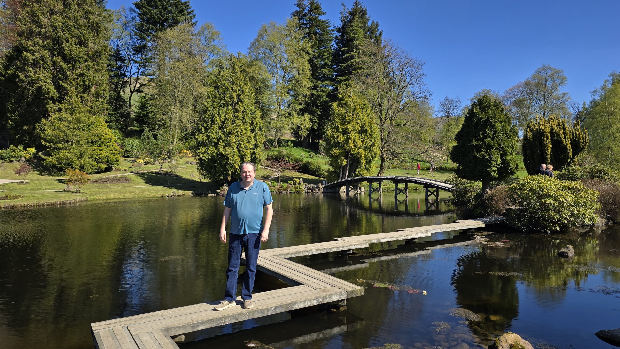 The Japanese Garden at Cowden – wooden walkway over the pond