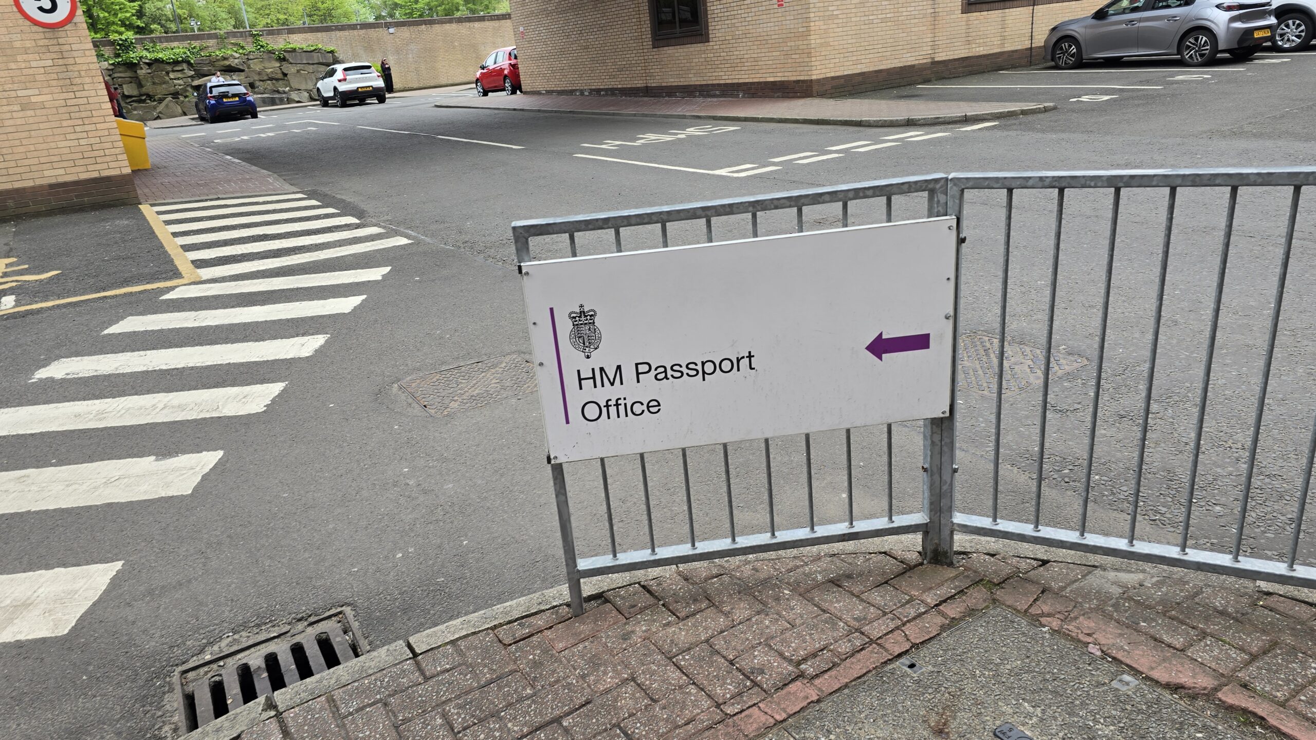 HM Passport Office directional sign, Glasgow